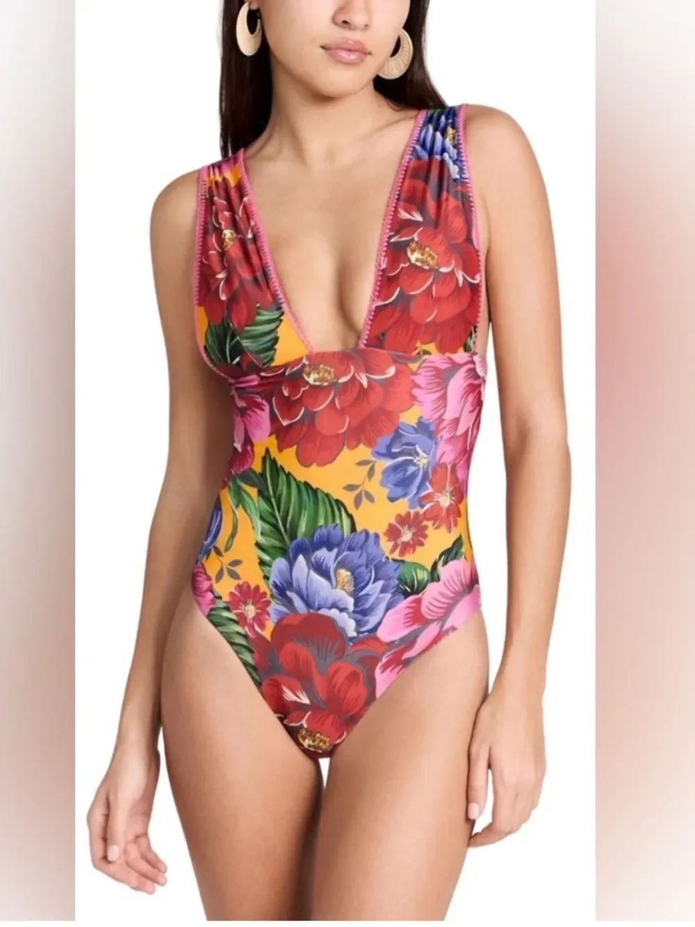 FARM Rio Winter Chita-print swimsuit, REVERSIBLE, Size M $265